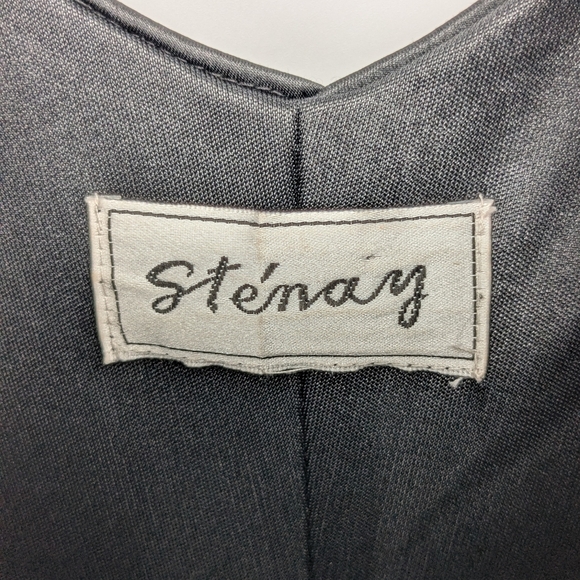 Vintage Y2K Stenay Mesh Beaded Black Evening Dress Size Large Cocktail Formal - Picture 13 of 14